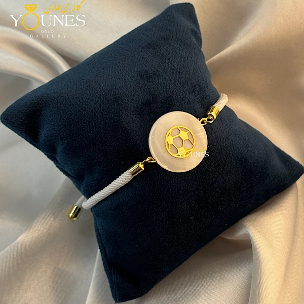 دستبند طلا توپ صدفی 2cm